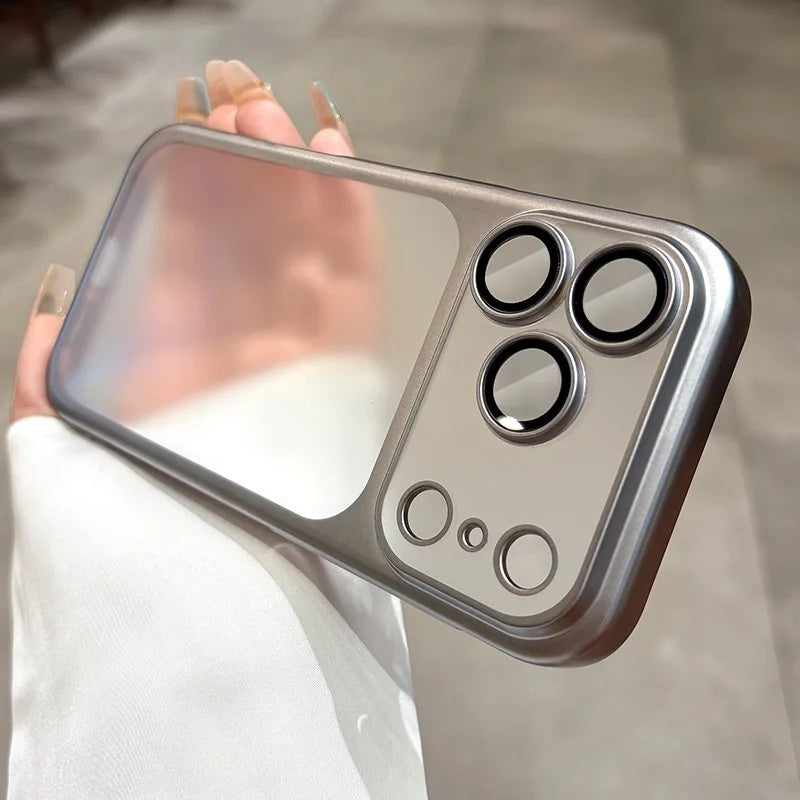 Premium Matte Hard PC Ultra Slim Case for iPhone 13- 17 Pro Max - Plating Camera Protector & Frosted Shockproof Cove