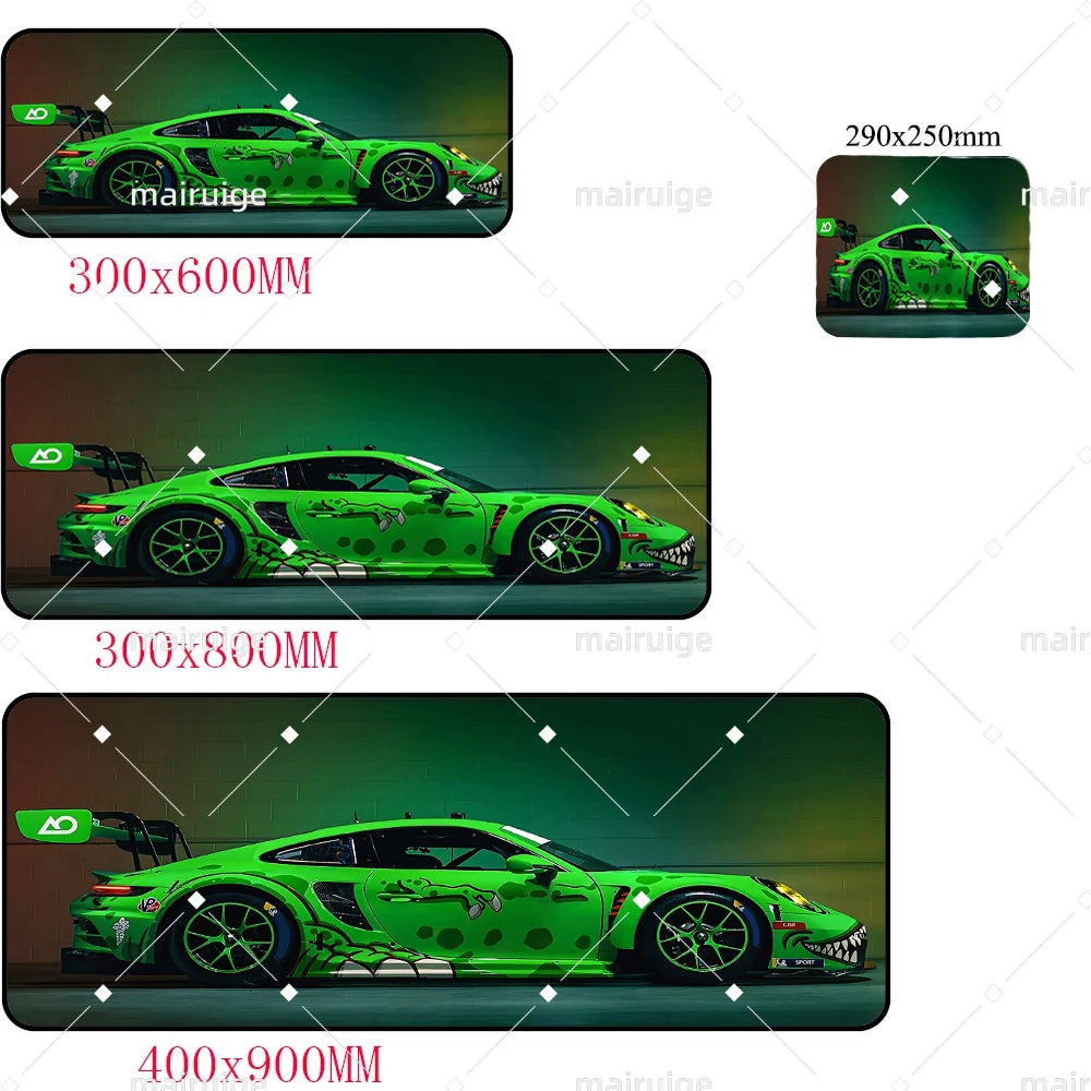 Large White Sports Car Design Gaming Mouse Pad Anti-Slip Rubber Base Extended Desk Mat for Gamer Office Use Computer Accessories