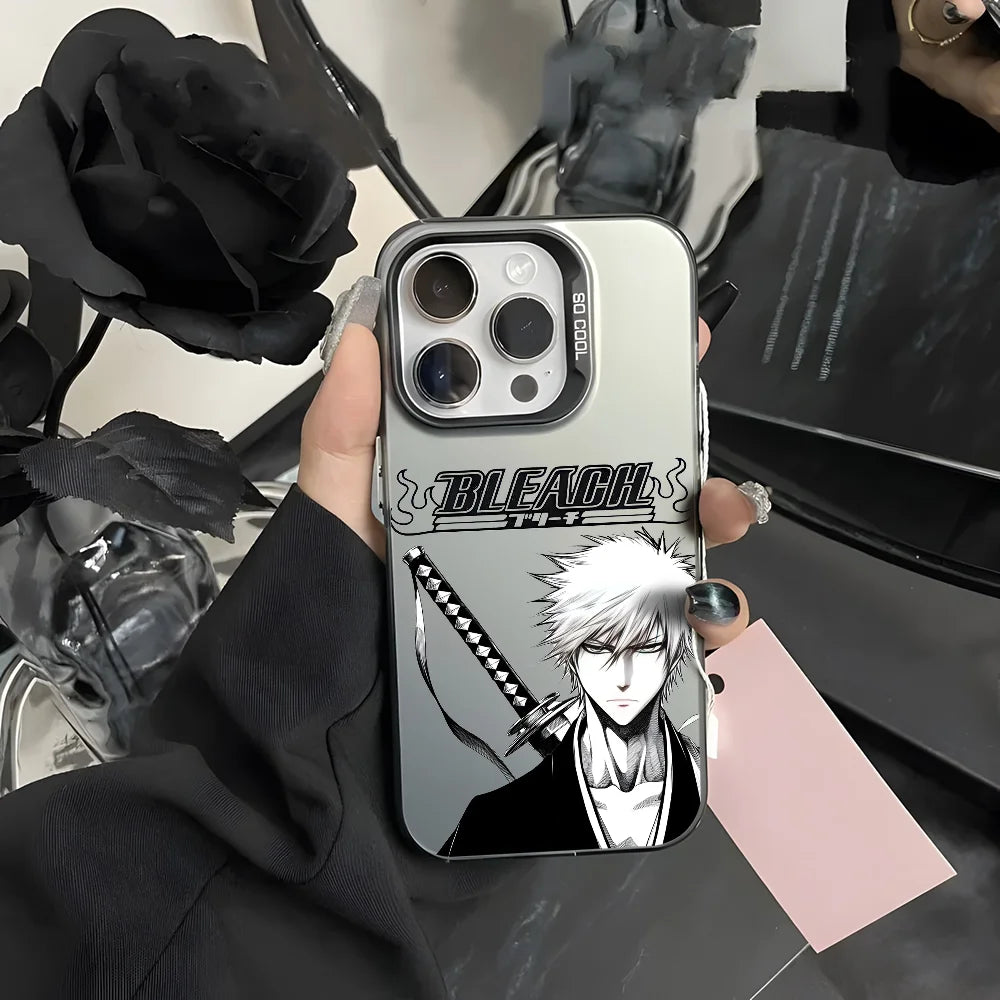 Japan B-Bleachs K-Kurosaki Ichigo Phone Case For IPhone 16 15 14 13 12 11 Pro Max Black Purple Matte Ultra-thin Soft Candy Abraz