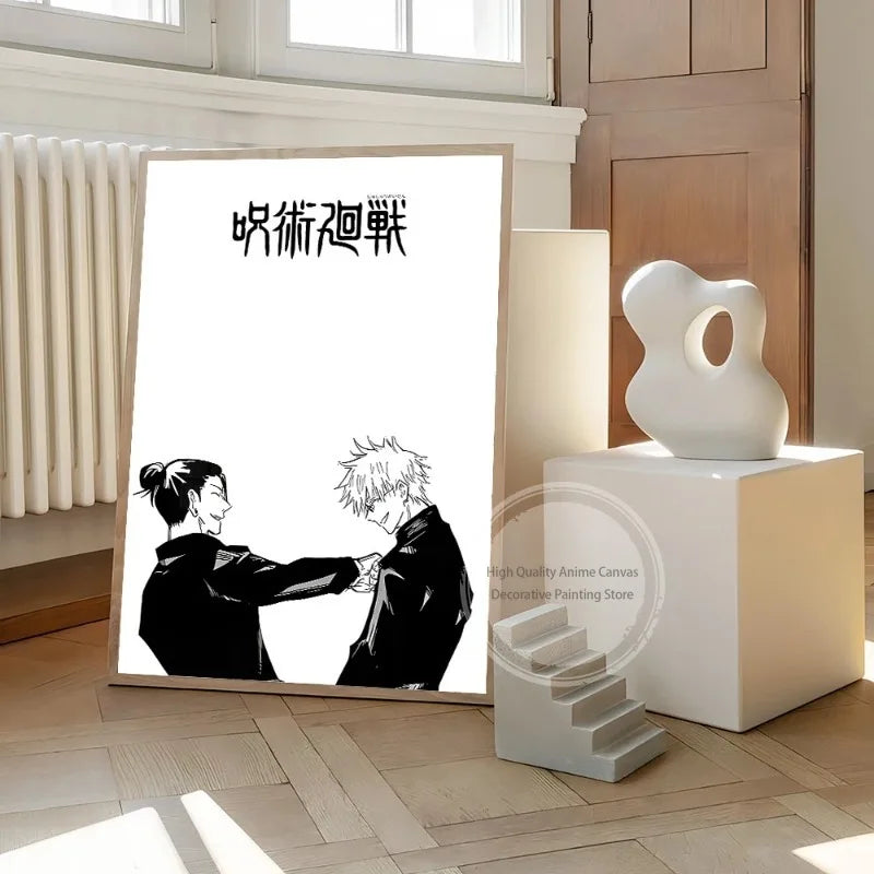 Jujutsu Kaisen Prints Poster Anime Figure Itadori Yuji Gojo Satoru Fushiguro Toji Canvas Painting Home Decor Art Poster-unframed