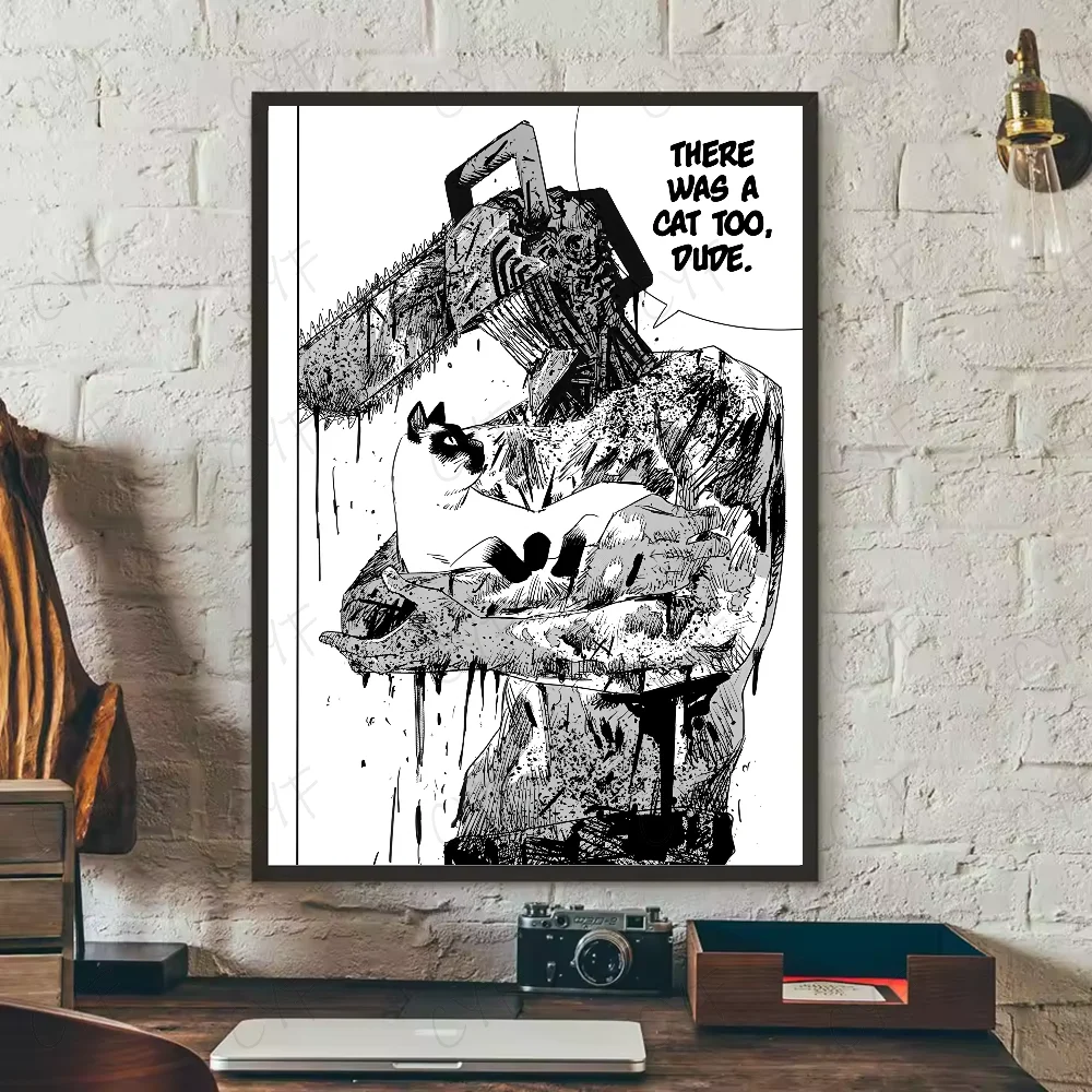 Classic Anime C-Chainsaw M-Man Poster High Quality Print Waterproof Wall Art Sticker For Bar Living Room Decor Gift