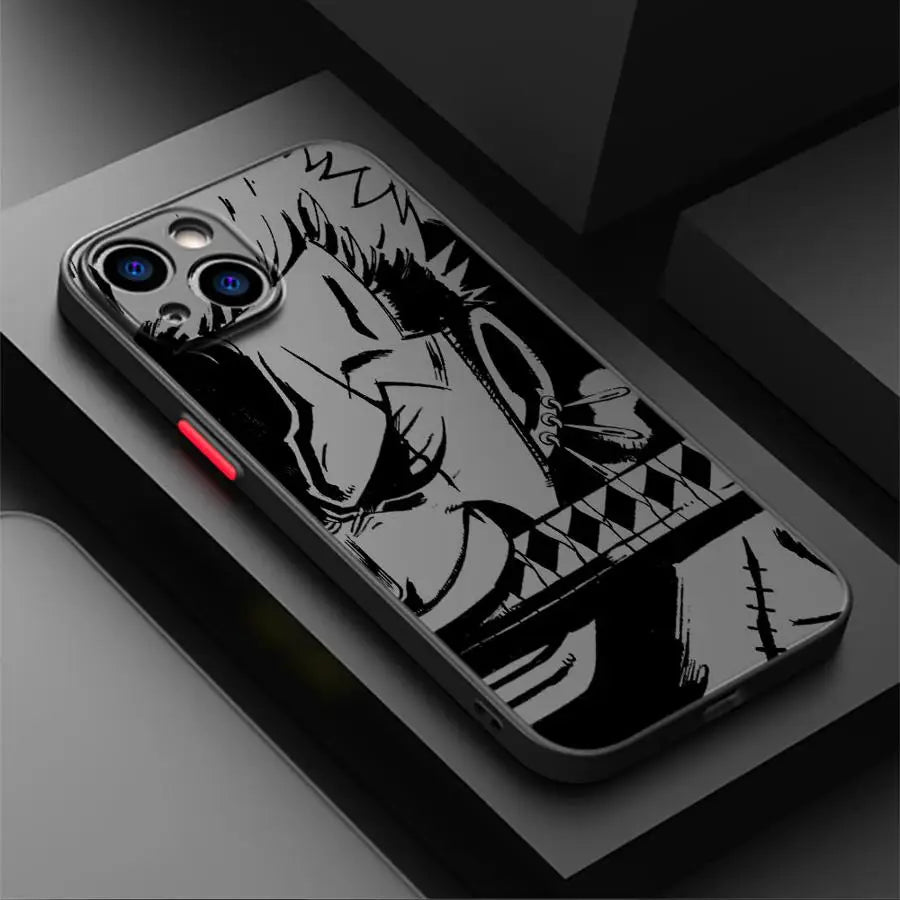 Anime One Piece Boy Black Edge Shell Case for Apple iPhone 13 Pro 12 Mini 16 11 Max 14 11 16e 15 XR XS