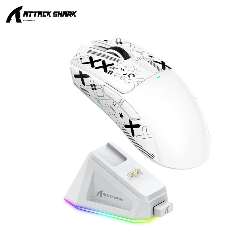 X11 Attack Shark Gaming Mouse Wireless 1K Hz PAW3311 Macro Magnetic RGB Docking Charger for Gaming