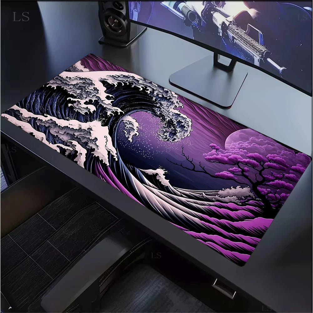 White Sakura Deskmat Japan Cherry Blossom MousePad Office Gaming Mouse pad Keyboard Pad Non-Slip Office Carpet Laptop Mouse Mats