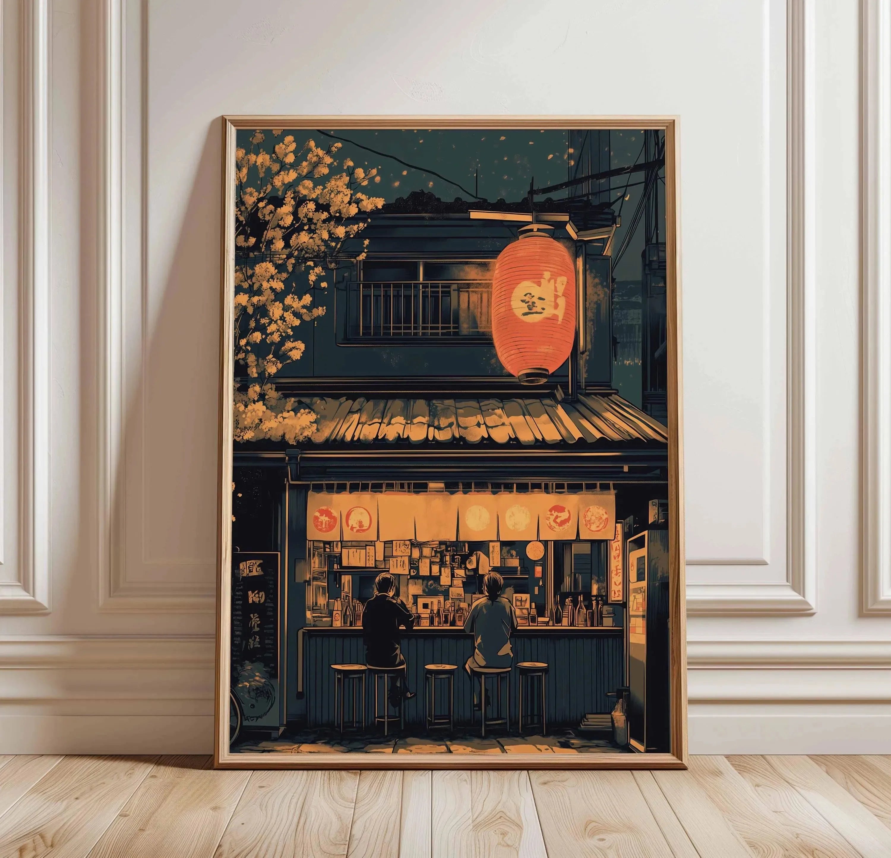 Anime Ramen Shop Food Illustration Canvas Print Tokyo City Street View Wall Poster for Modern Living Room Kitchen Home Decor