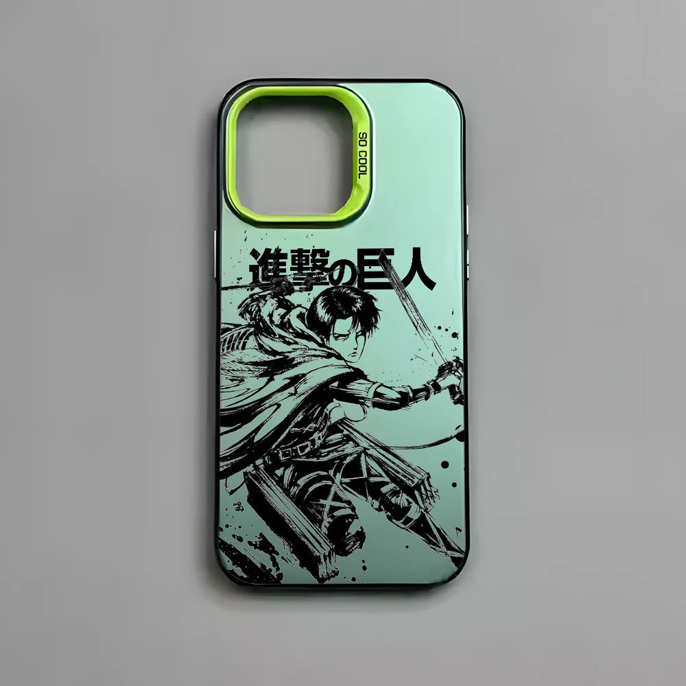 Hot Anime Attack on Titan Phone Case For iPhone 16 15 14 13 12 11 Pro Max Plus – Colorful Gradient Soft TPU Back Cover