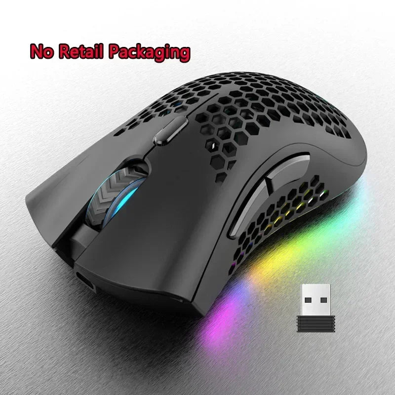BM600 Wireless Mouse USB 2.4G Wireless RGB Optical Cellular Gaming Mouse Ergonomic Optical Honeycomb Office Wireless Mouse