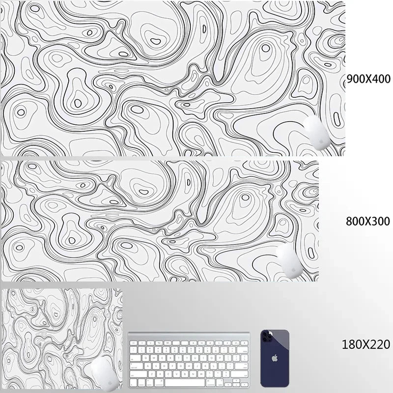 Strata Liquid White Gaming Mouse Pad Desk Gadgets Mouse Mat Office Accessories Mousepad Mouse Carpet Computer Mat Gaming Setup