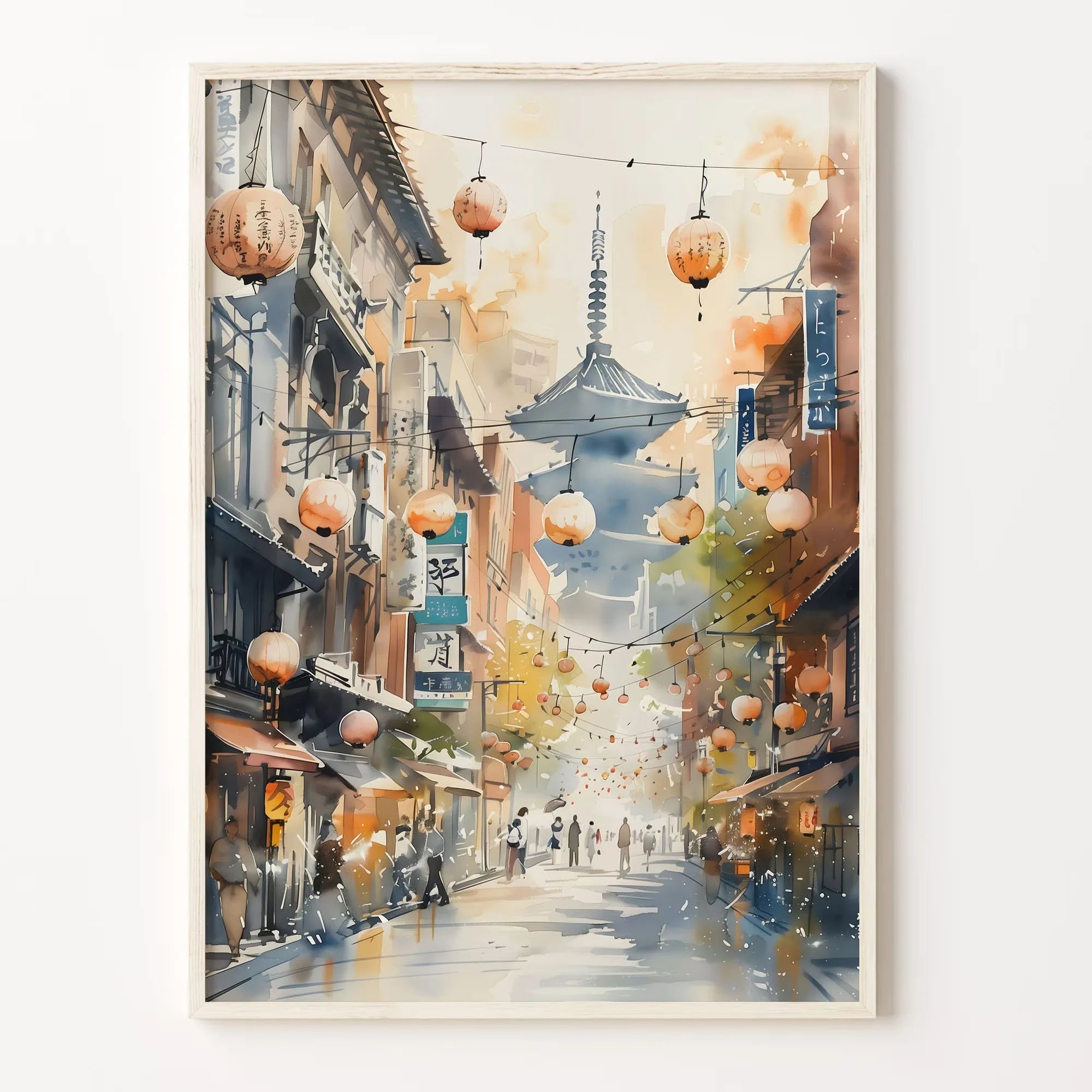 Anime Ramen Shop Food Illustration Canvas Print Tokyo City Street View Wall Poster for Modern Living Room Kitchen Home Decor