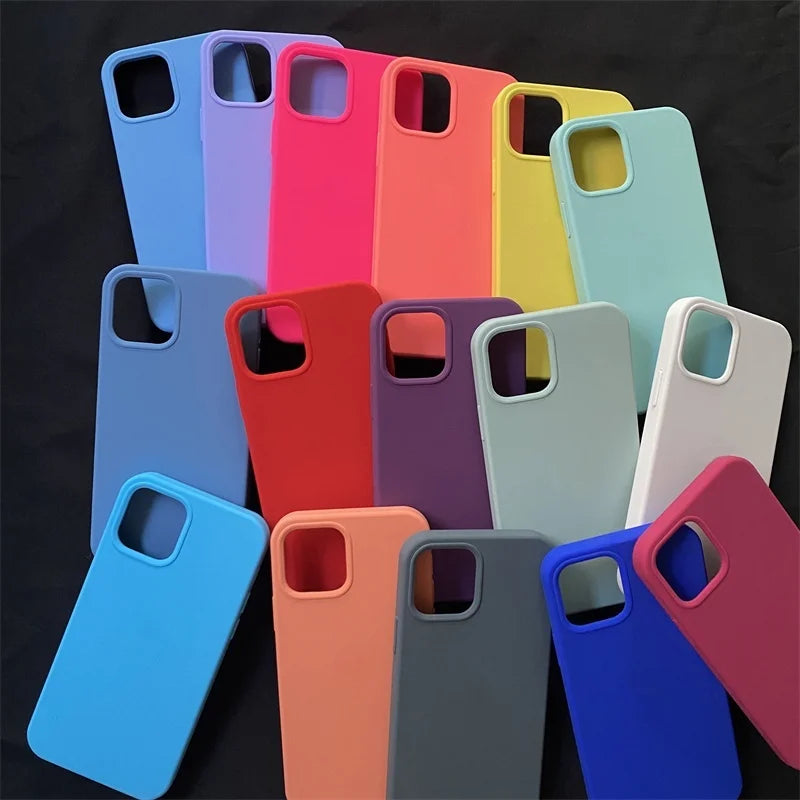Original Liquid Silicone Phone Case for iPhone16 14 12 11 15 13 Pro Max Cases for iPhone 13 16 15 14  Cover With Logo Soft Funda