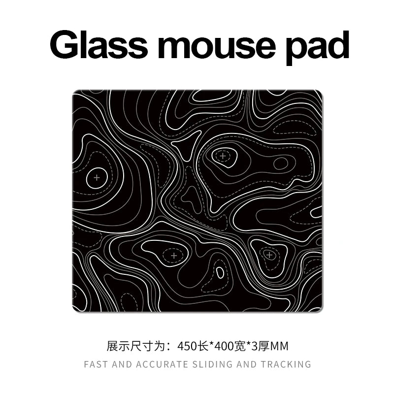 Photovoltaic Glass Gaming Mouse Pad XXL Large Size Tempered Surface for FPS eSports Ultra-Smooth Glide Professional Desktop Mat