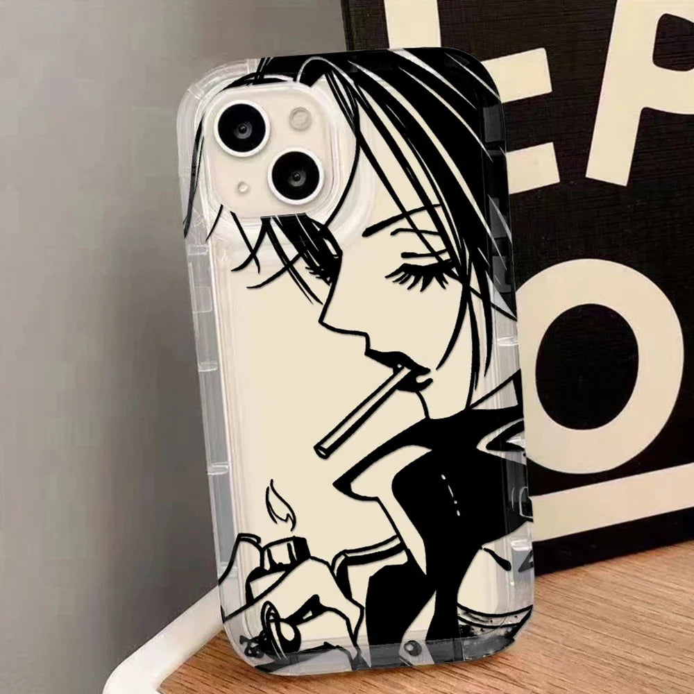 Anime Cool Nana Osaki Line New Hot Clear Case for Samsung Galaxy S10 S20 S20 S21 S21 S22 S23 S24 Ultra Plus 5G Airbag Shockproof