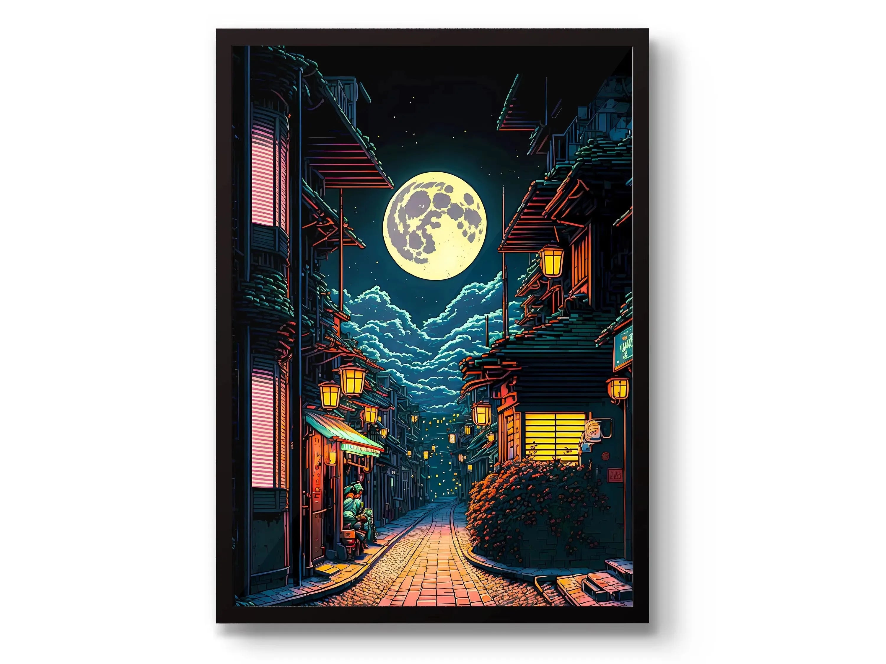 Anime Ramen Shop Food Illustration Canvas Print Tokyo City Street View Wall Poster for Modern Living Room Kitchen Home Decor
