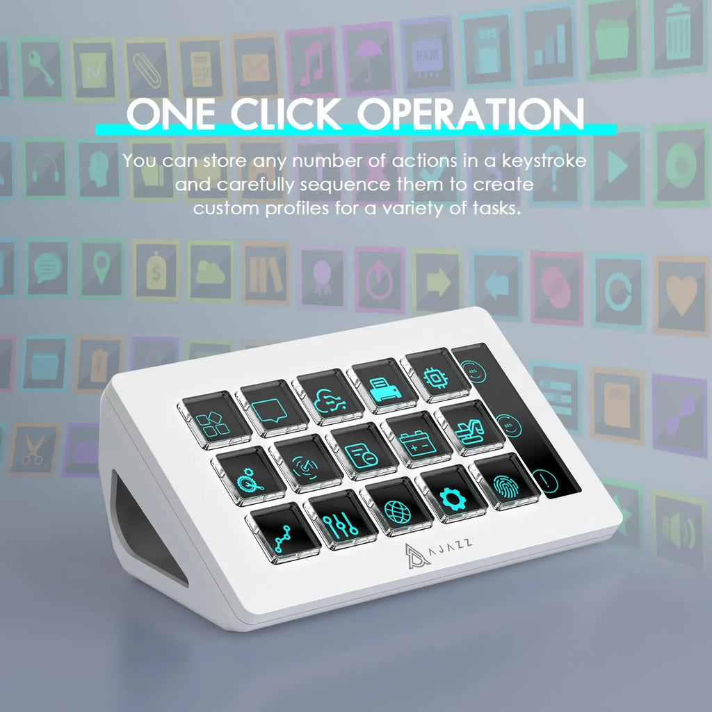 ATTACK SHARK x AJAZZ AKP153 STREAM DECK 15 Customisable Buttons Stream Deck With Versatile Side Screen