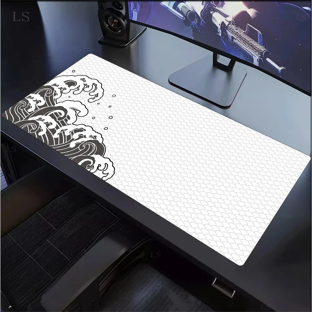 White Sakura Deskmat Japan Cherry Blossom MousePad Office Gaming Mouse pad Keyboard Pad Non-Slip Office Carpet Laptop Mouse Mats