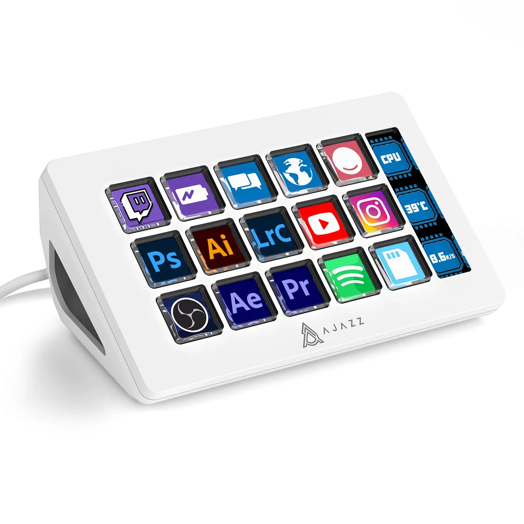 ATTACK SHARK x AJAZZ AKP153 STREAM DECK 15 Customisable Buttons Stream Deck With Versatile Side Screen