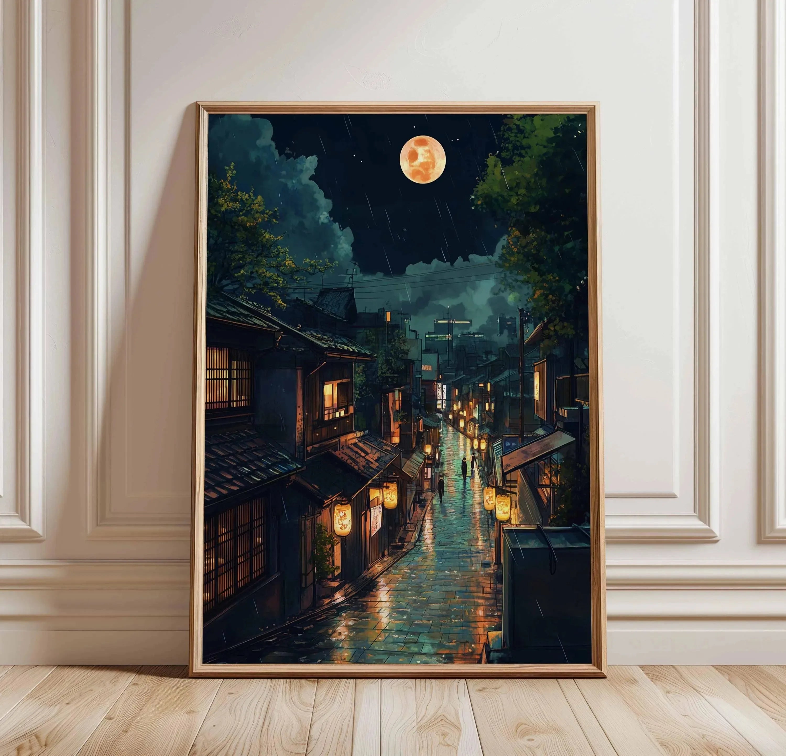 Anime Ramen Shop Food Illustration Canvas Print Tokyo City Street View Wall Poster for Modern Living Room Kitchen Home Decor