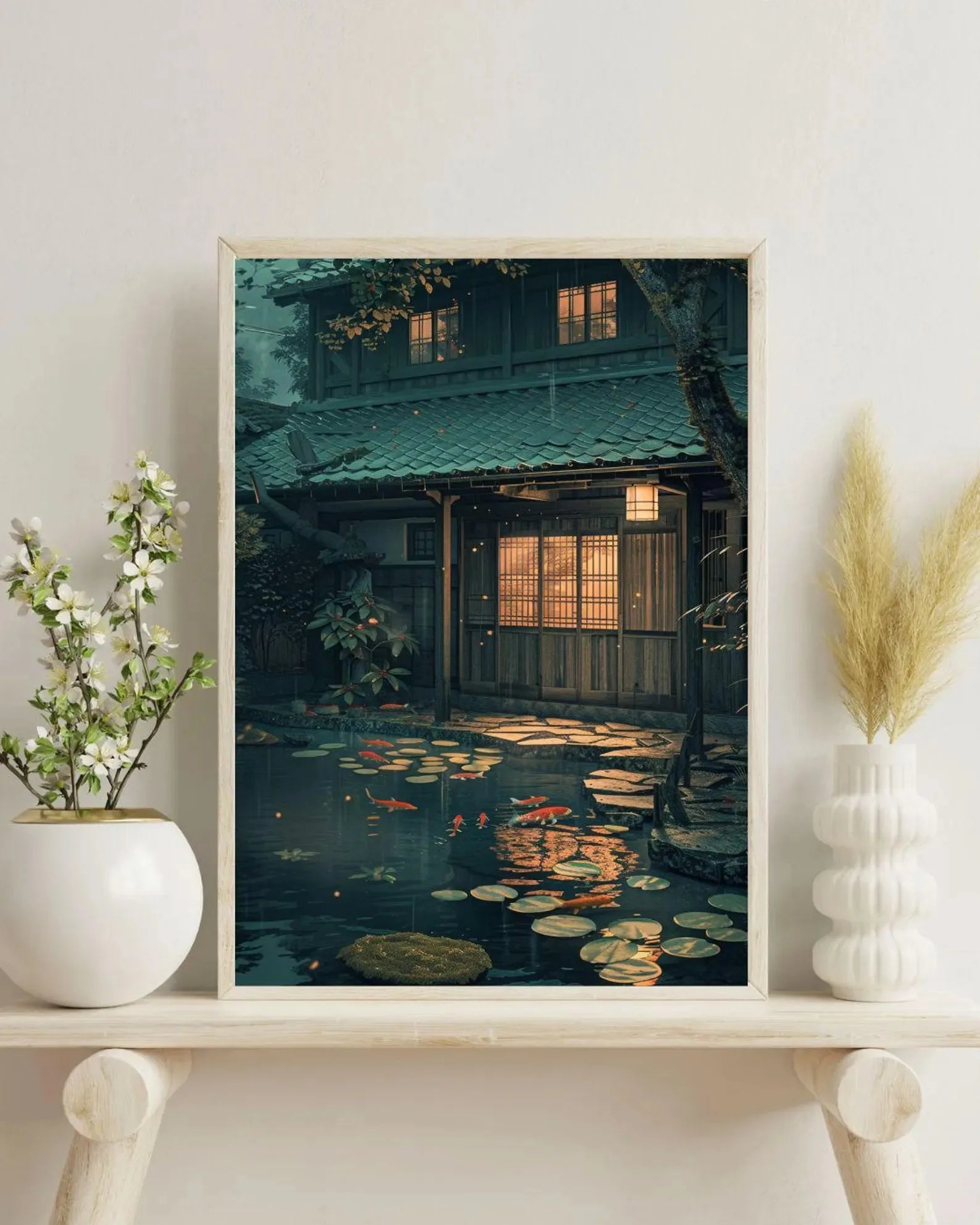 Anime Ramen Shop Food Illustration Canvas Print Tokyo City Street View Wall Poster for Modern Living Room Kitchen Home Decor