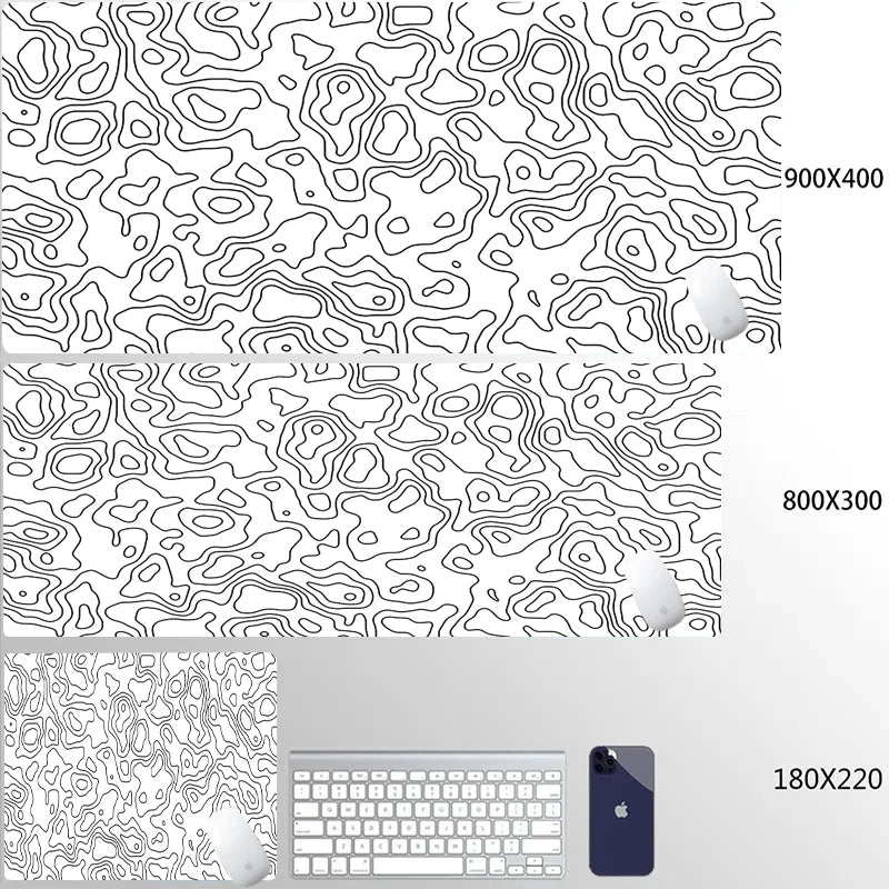 Strata Liquid White Gaming Mouse Pad Desk Gadgets Mouse Mat Office Accessories Mousepad Mouse Carpet Computer Mat Gaming Setup