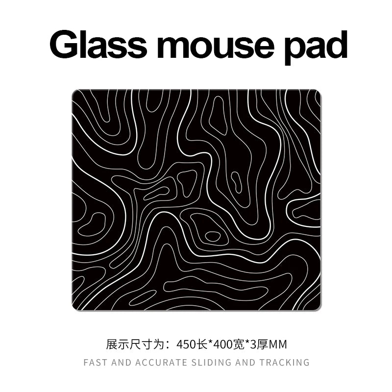Photovoltaic Glass Gaming Mouse Pad XXL Large Size Tempered Surface for FPS eSports Ultra-Smooth Glide Professional Desktop Mat
