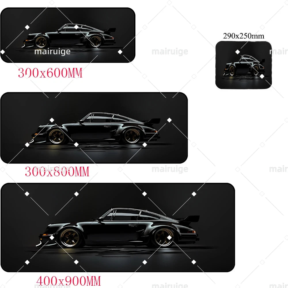 Large White Sports Car Design Gaming Mouse Pad Anti-Slip Rubber Base Extended Desk Mat for Gamer Office Use Computer Accessories