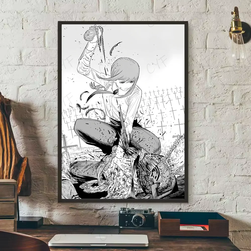 Classic Anime C-Chainsaw M-Man Poster High Quality Print Waterproof Wall Art Sticker For Bar Living Room Decor Gift