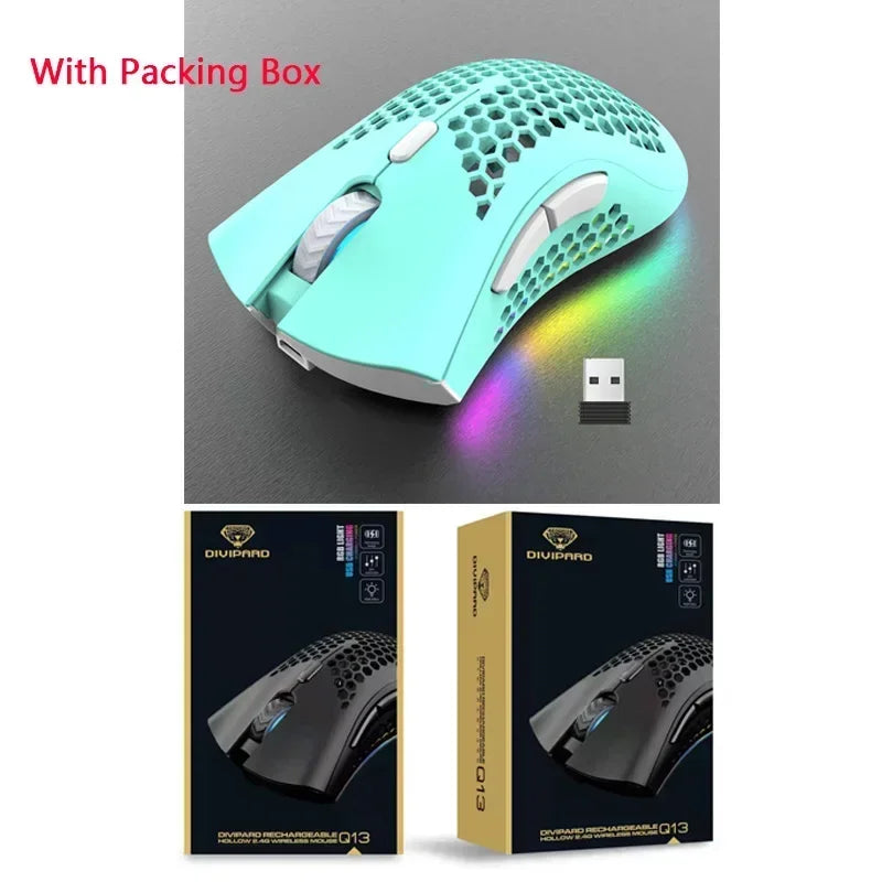 BM600 Wireless Mouse USB 2.4G Wireless RGB Optical Cellular Gaming Mouse Ergonomic Optical Honeycomb Office Wireless Mouse
