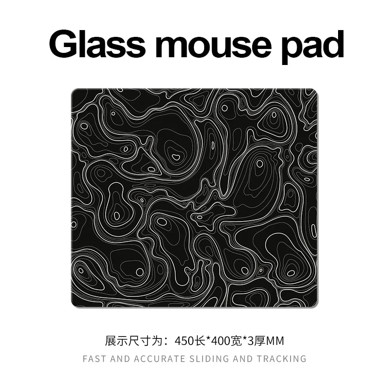 Photovoltaic Glass Gaming Mouse Pad XXL Large Size Tempered Surface for FPS eSports Ultra-Smooth Glide Professional Desktop Mat