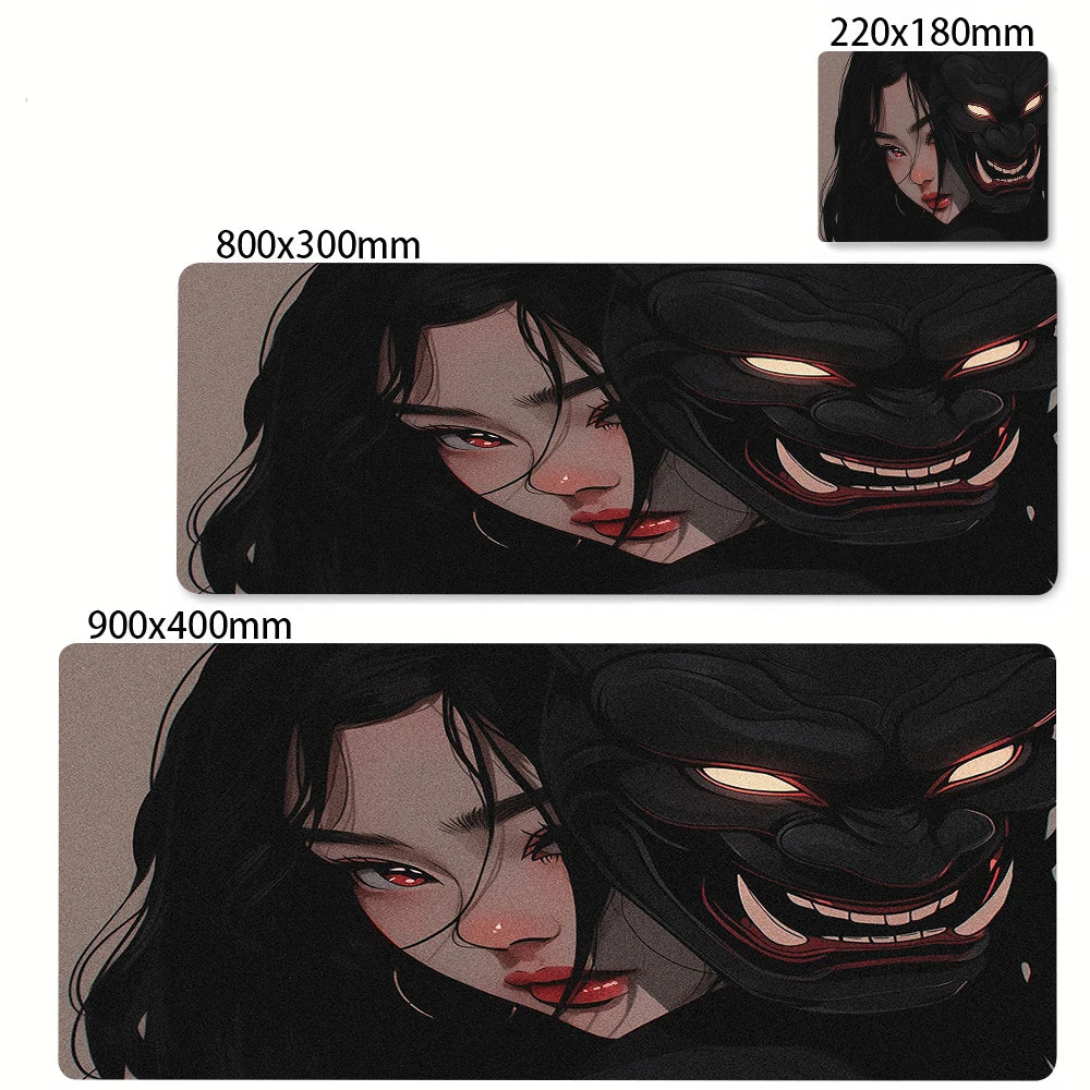 Large Gaming Mosue Pad Premium Mousepad Gamer Mask Girl Anime Mouse Mat XXL 90x40cm Deskmat Computer Keyboard Pads Office Carpet