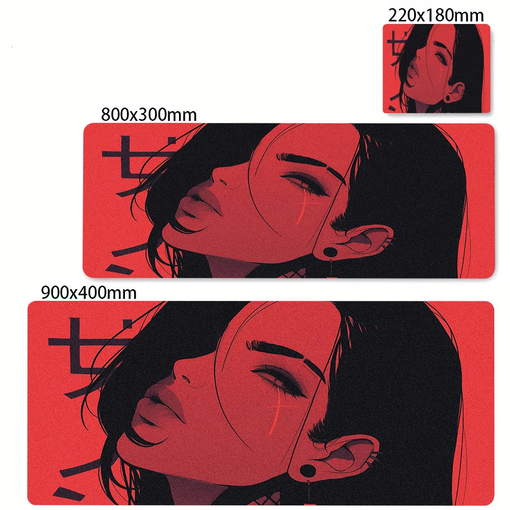 Large Gaming Mosue Pad Premium Mousepad Gamer Mask Girl Anime Mouse Mat XXL 90x40cm Deskmat Computer Keyboard Pads Office Carpet