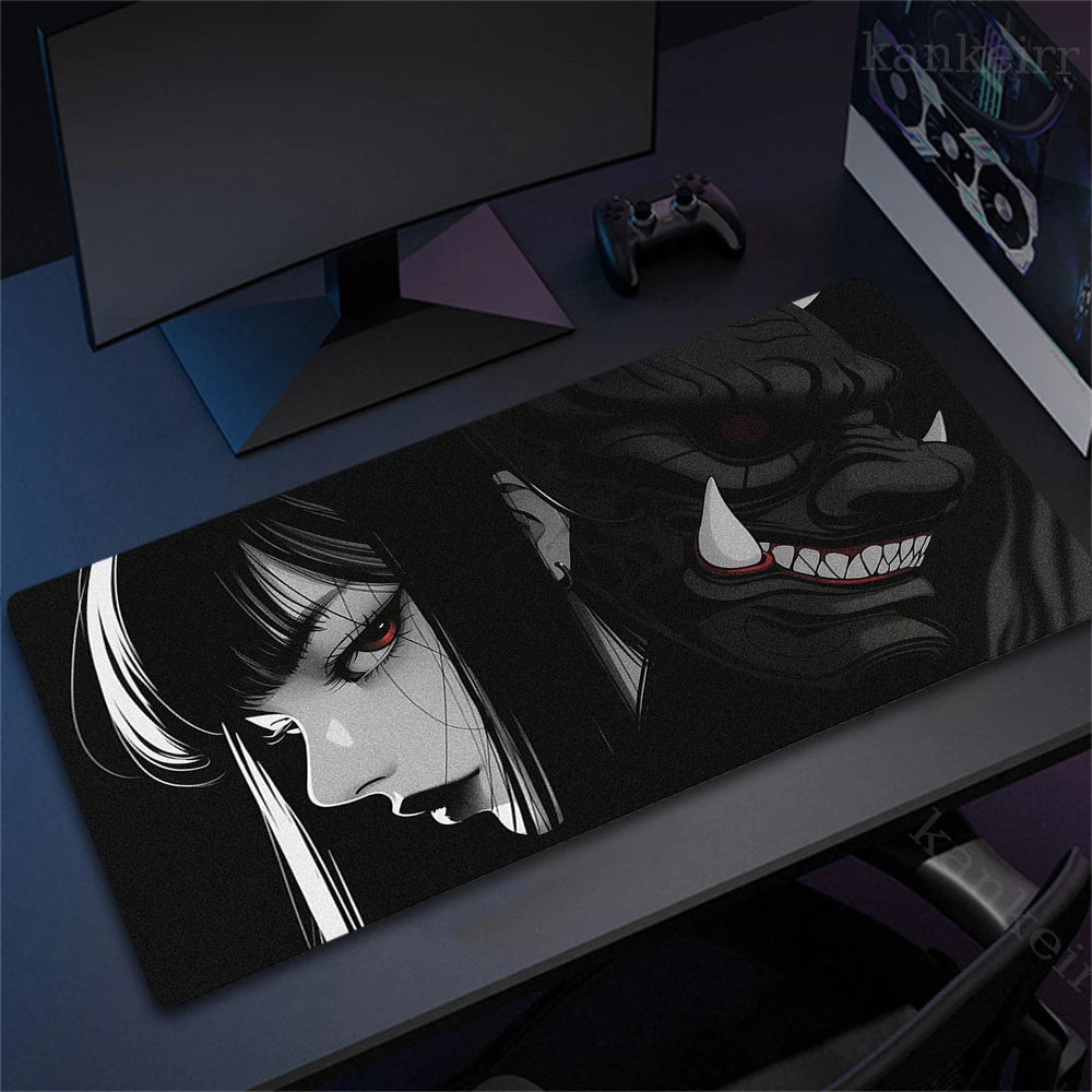 Large Gaming Mosue Pad Premium Mousepad Gamer Mask Girl Anime Mouse Mat XXL 90x40cm Deskmat Computer Keyboard Pads Office Carpet
