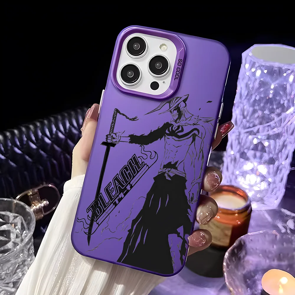 Japan B-Bleachs K-Kurosaki Ichigo Phone Case For IPhone 16 15 14 13 12 11 Pro Max Black Purple Matte Ultra-thin Soft Candy Abraz