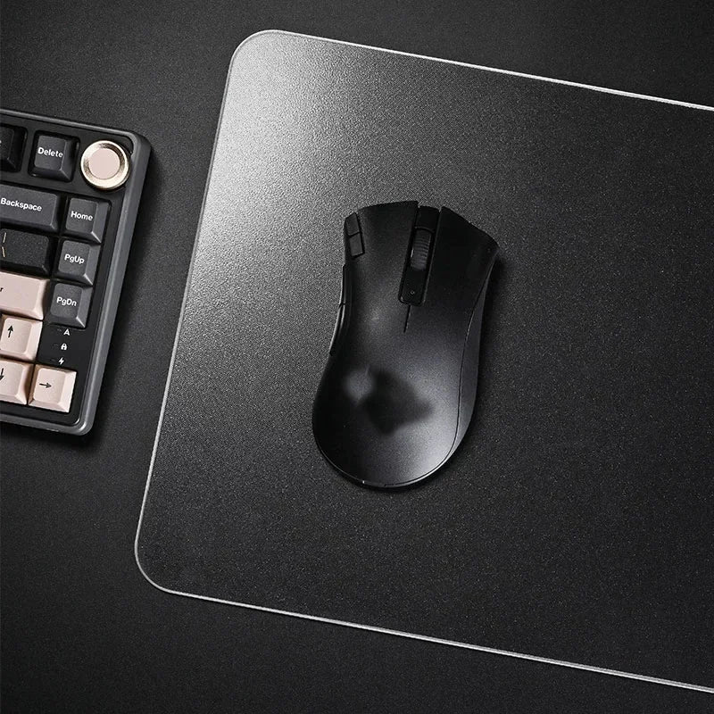Minimalist Photovoltaic Glass Mouse Pad - Upgraded Tempered Hard Surface for FPS Gaming & Office Home Use, Ultra-Smooth Glide