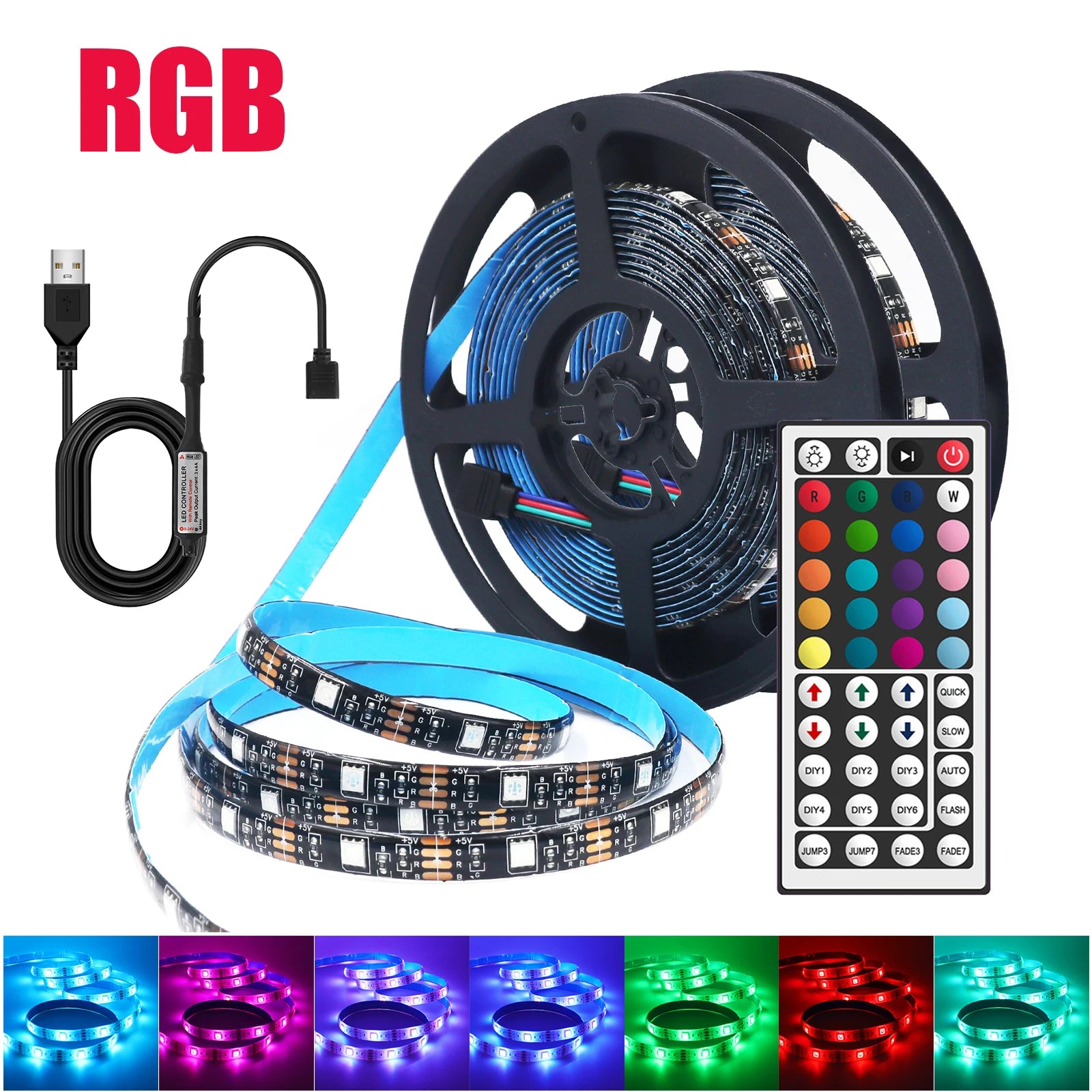 5V RGB LED Strip Kit USB Powered Music Sync Bluetooth/3Key/44Key Control Dimmerable Flexible Indoor TV BackLighting LED Lights