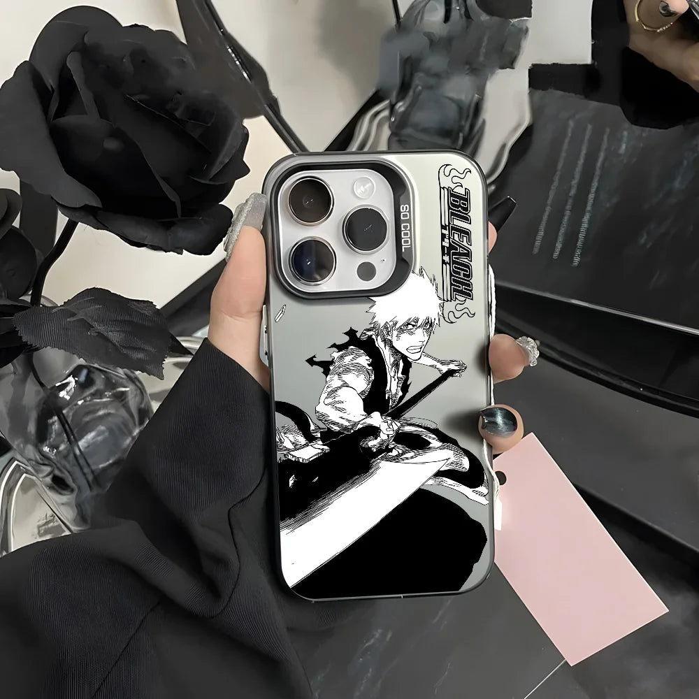 Japan B-Bleachs K-Kurosaki Ichigo Phone Case For IPhone 16 15 14 13 12 11 Pro Max Black Purple Matte Ultra-thin Soft Candy Abraz