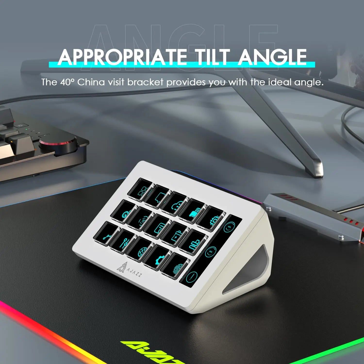 ATTACK SHARK x AJAZZ AKP153 STREAM DECK 15 Customisable Buttons Stream Deck With Versatile Side Screen