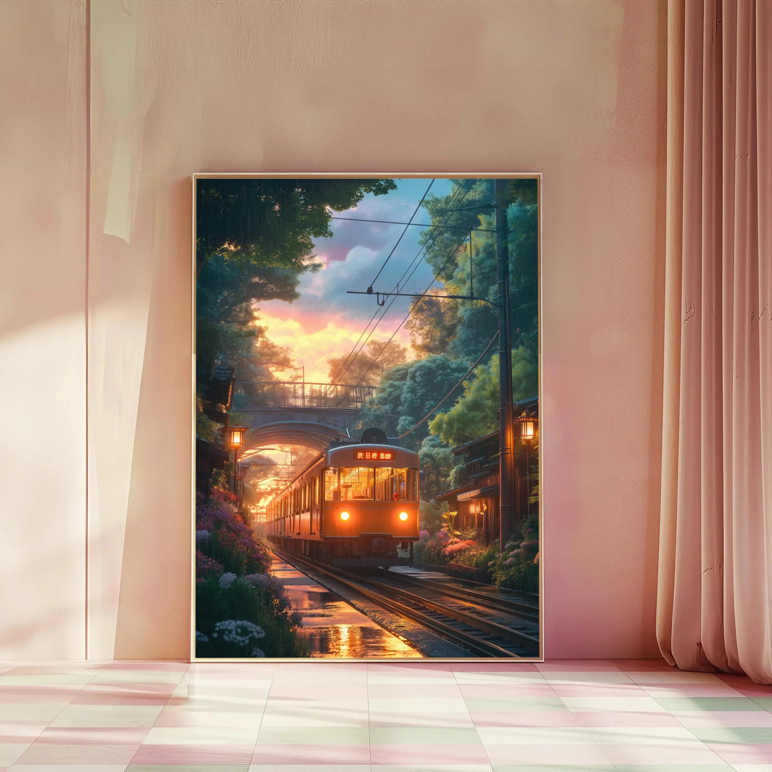 Anime Ramen Shop Food Illustration Canvas Print Tokyo City Street View Wall Poster for Modern Living Room Kitchen Home Decor