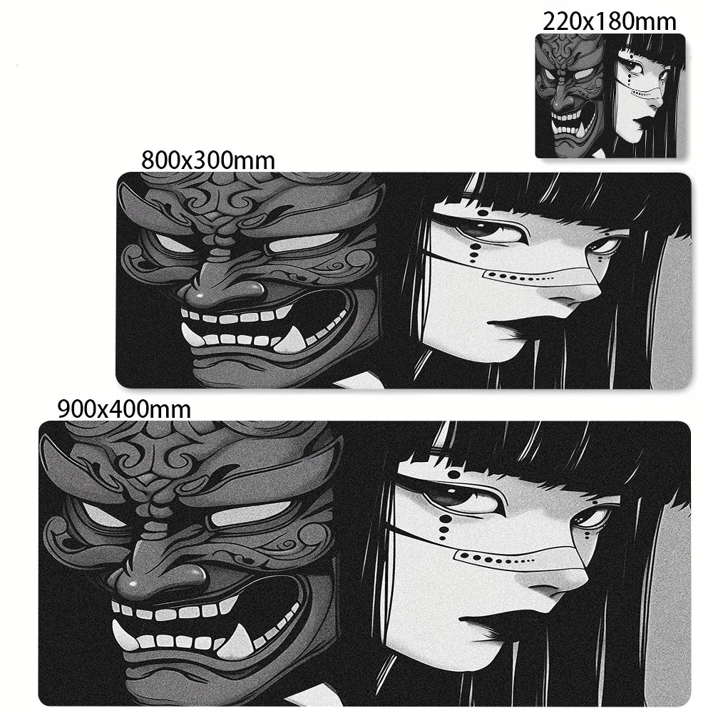 Large Gaming Mosue Pad Premium Mousepad Gamer Mask Girl Anime Mouse Mat XXL 90x40cm Deskmat Computer Keyboard Pads Office Carpet