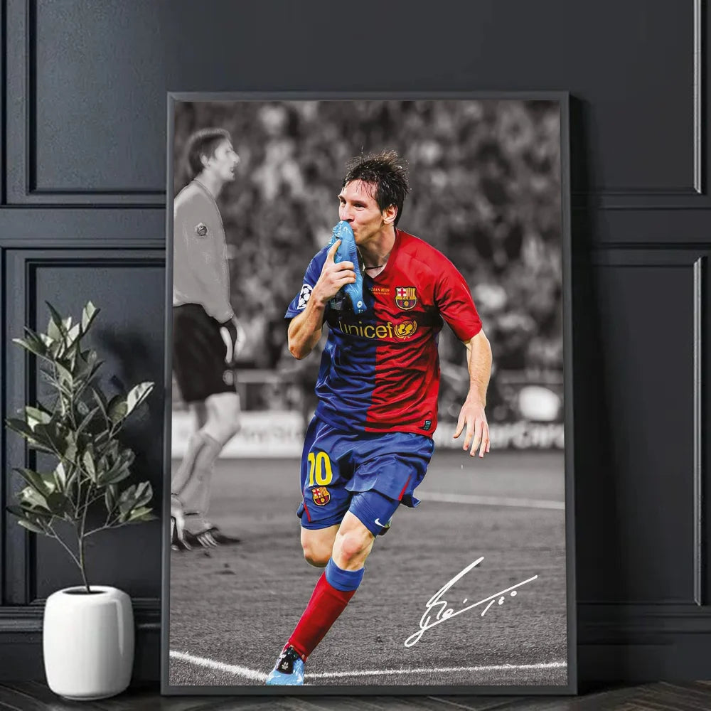 Legend football player Messi Poster Frameless Personalized Wall Art Poster Photos for Living Room Home Decor