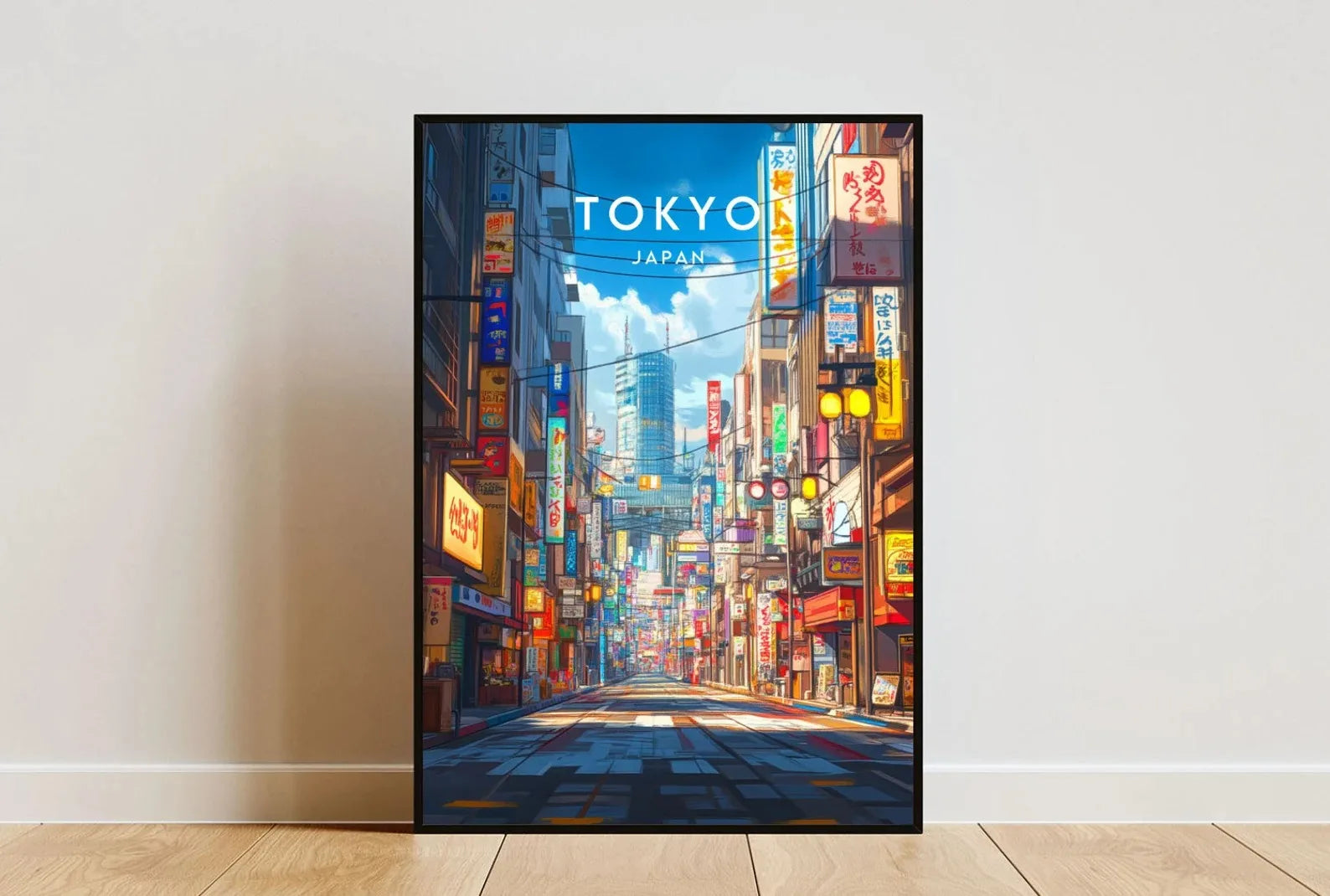 Anime Ramen Shop Food Illustration Canvas Print Tokyo City Street View Wall Poster for Modern Living Room Kitchen Home Decor