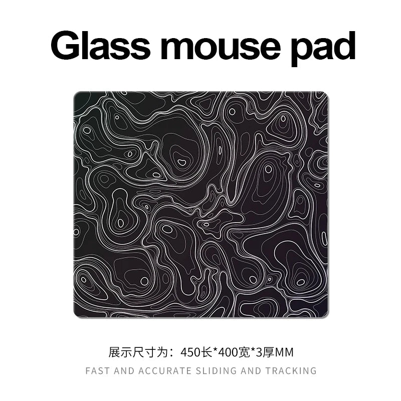 Photovoltaic Glass Gaming Mouse Pad XXL Large Size Tempered Surface for FPS eSports Ultra-Smooth Glide Professional Desktop Mat