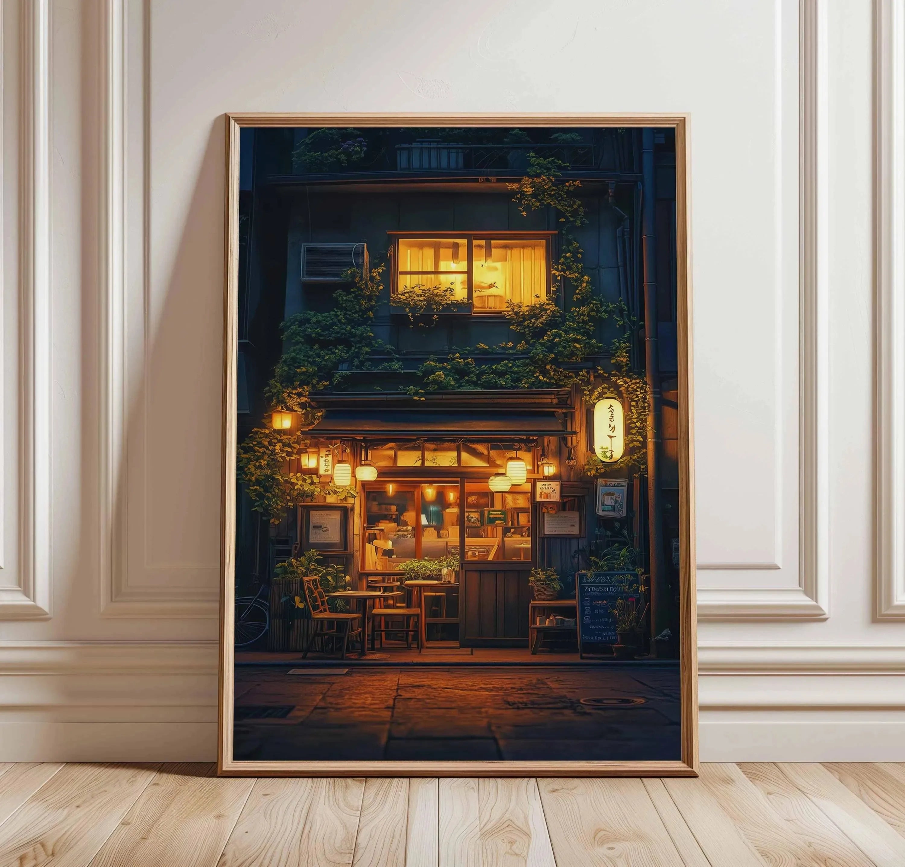 Anime Ramen Shop Food Illustration Canvas Print Tokyo City Street View Wall Poster for Modern Living Room Kitchen Home Decor