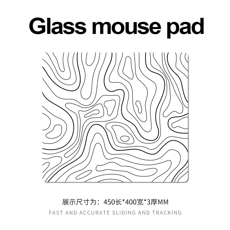 Photovoltaic Glass Gaming Mouse Pad XXL Large Size Tempered Surface for FPS eSports Ultra-Smooth Glide Professional Desktop Mat