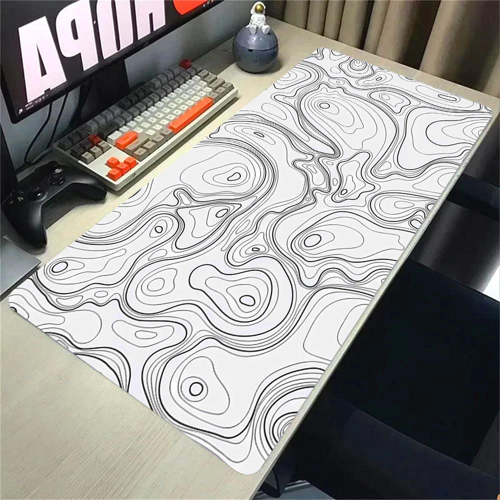 Strata Liquid White Gaming Mouse Pad Desk Gadgets Mouse Mat Office Accessories Mousepad Mouse Carpet Computer Mat Gaming Setup