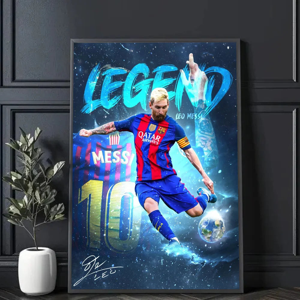 Legend football player Messi Poster Frameless Personalized Wall Art Poster Photos for Living Room Home Decor