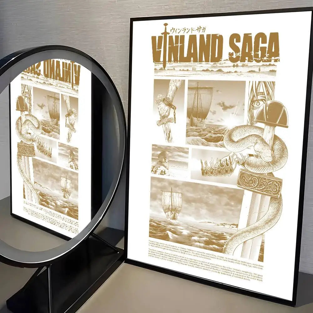 VINLAND anime SAGA Poster HD home decor sticky wall waterproof home living room bar aesthetic decor