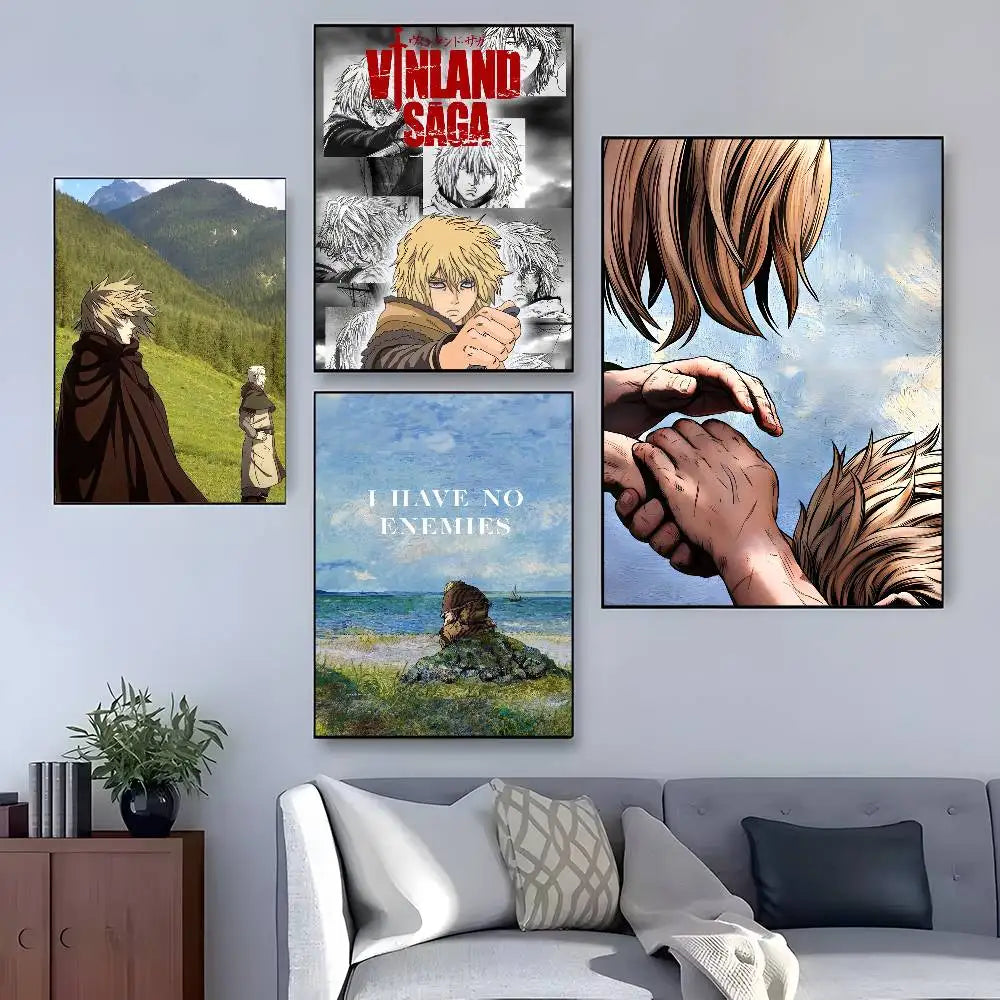 VINLAND anime SAGA Poster HD home decor sticky wall waterproof home living room bar aesthetic decor