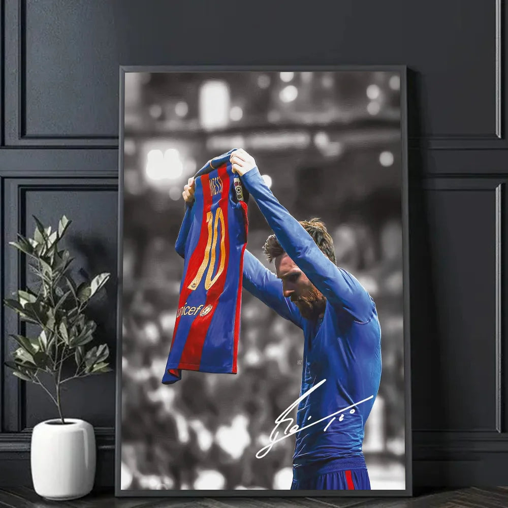 Legend football player Messi Poster Frameless Personalized Wall Art Poster Photos for Living Room Home Decor