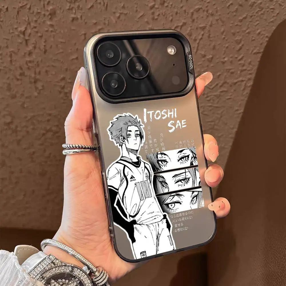 Cool B-Blue L-Lock Anime Phone Case For iPhone 17 16 15 14 13 12 11 Pro Max Air multicolor Matte Laser Metallic Aurora Funda