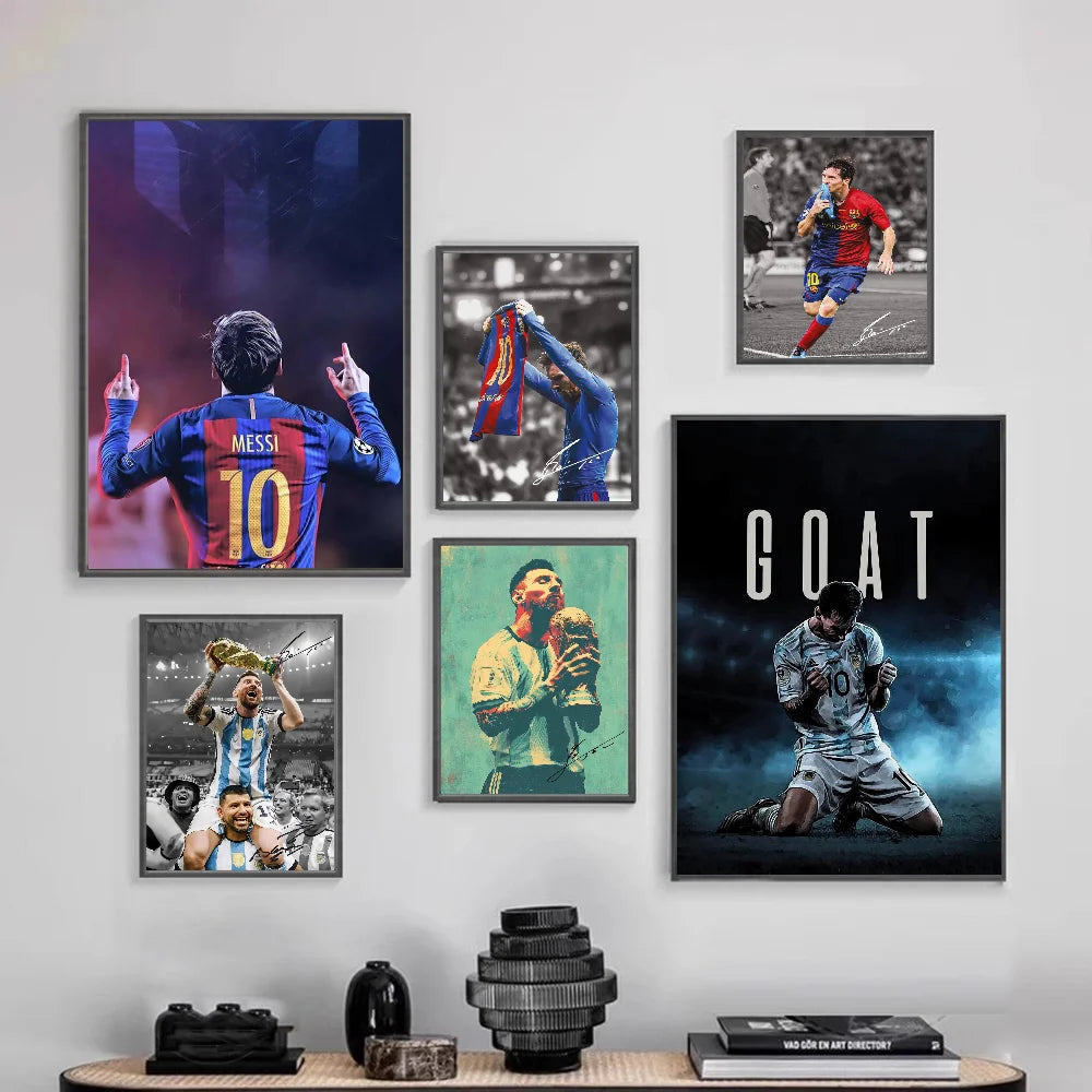 Legend football player Messi Poster Frameless Personalized Wall Art Poster Photos for Living Room Home Decor